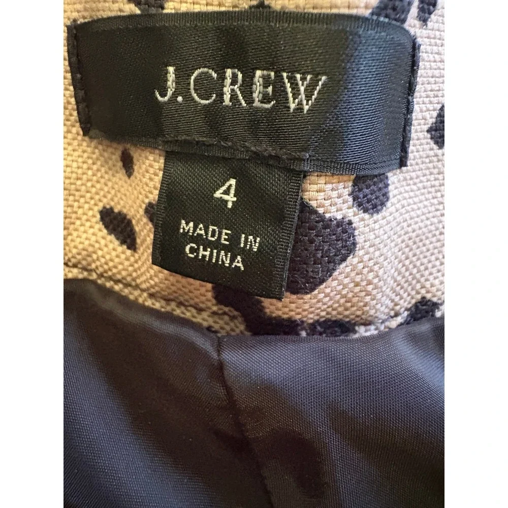 J.Crew Women Leopard Print Linen Blend Shorts Size 4‎ Animal Print Lined